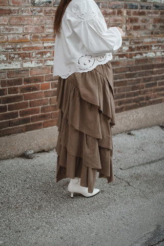 Sasha Tiered Ruffle Midi Skirt