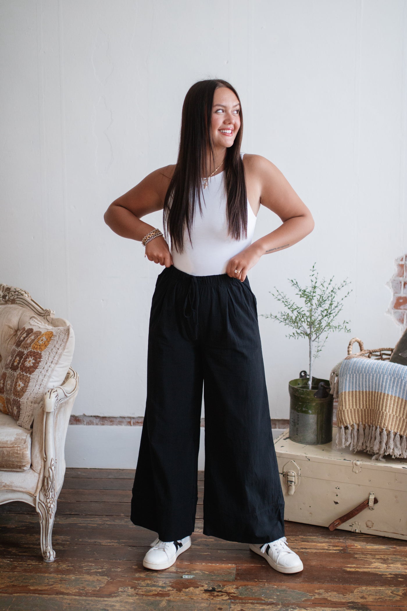 Mabel Wide Leg Linen Pants