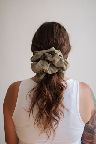 KAXI Jumbo Scrunchie | Olive Green