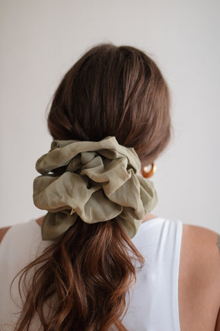 KAXI Jumbo Scrunchie | Olive Green