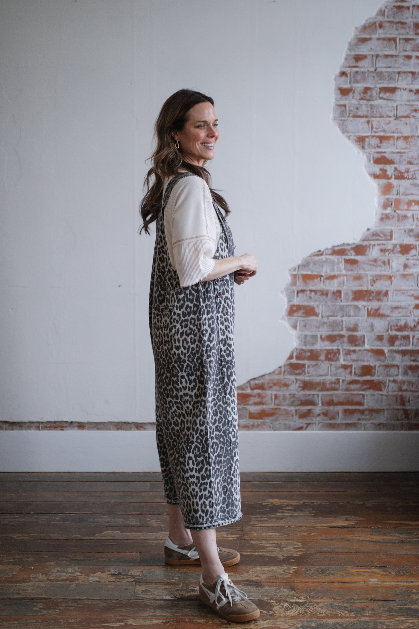 Charlotte Animal Print Denim Overalls