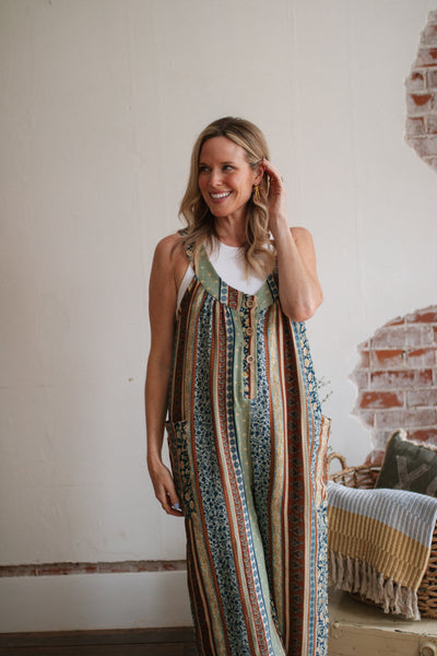 Felicity Floral Striped Jumpsuit