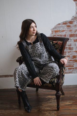 Charlotte Animal Print Denim Overalls