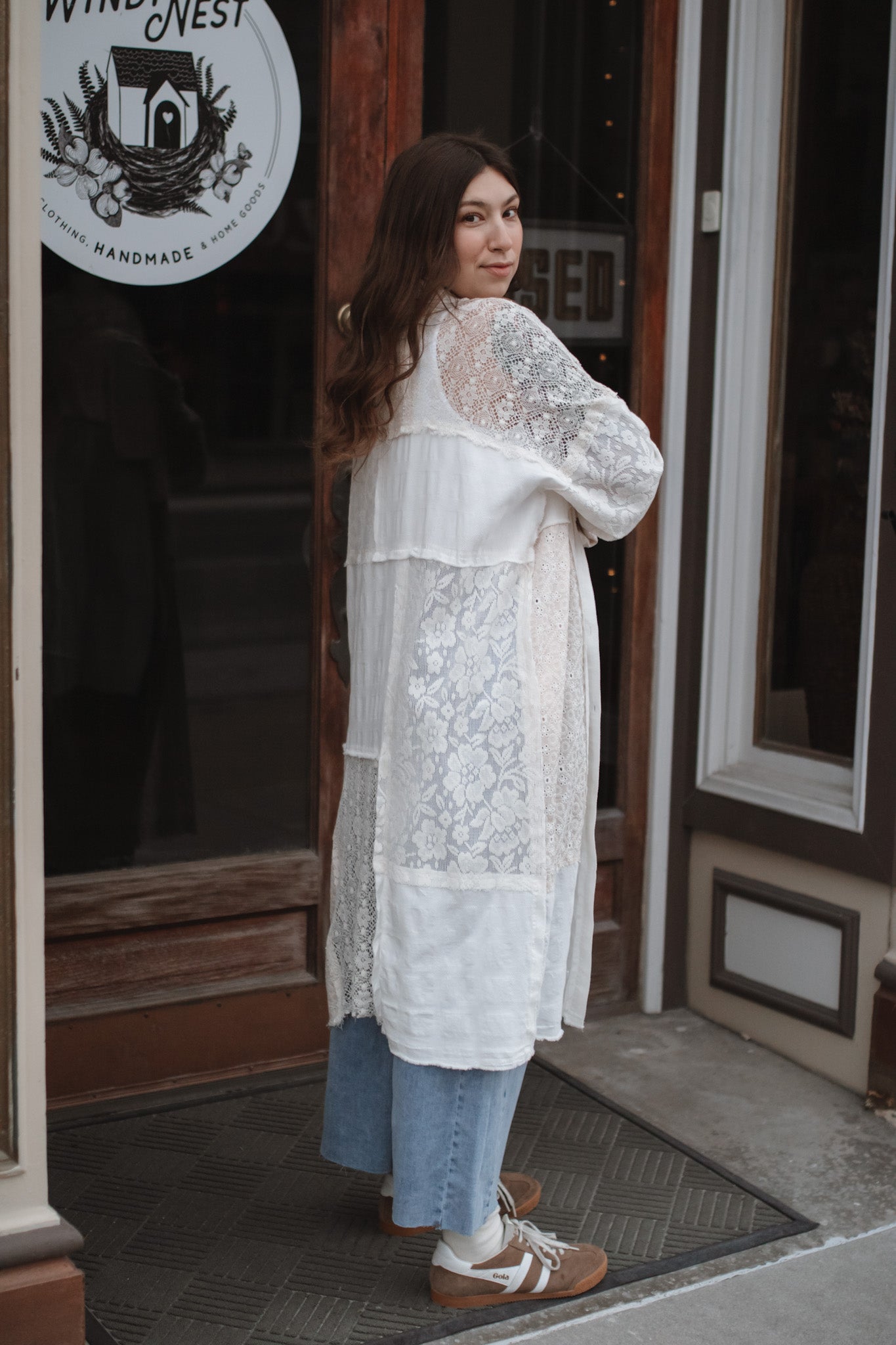 Austen Patch Lace Button Down Tunic