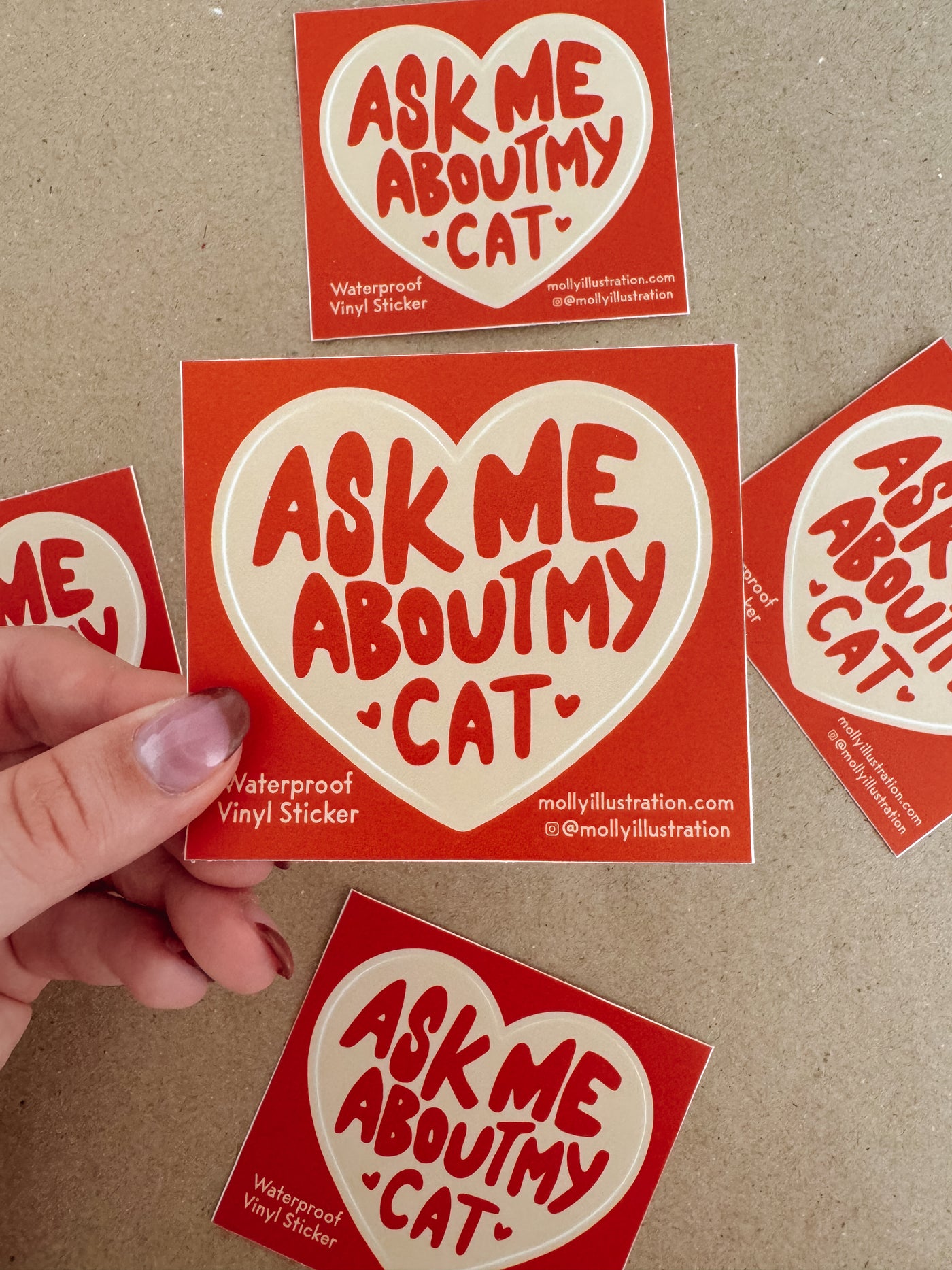 Ask Me About My Cat Vinyl Sticker