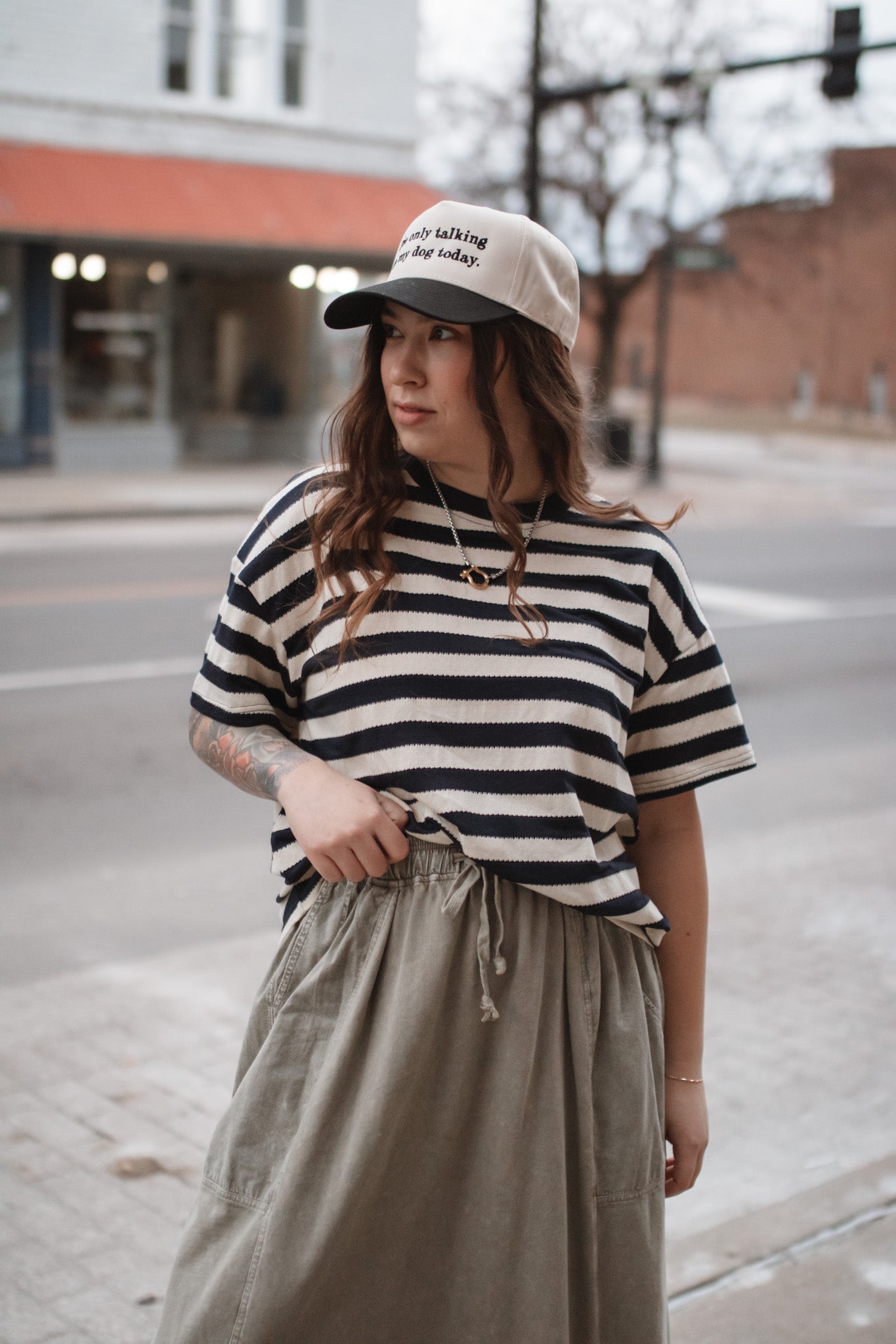 Rosie Striped Oversized Tee