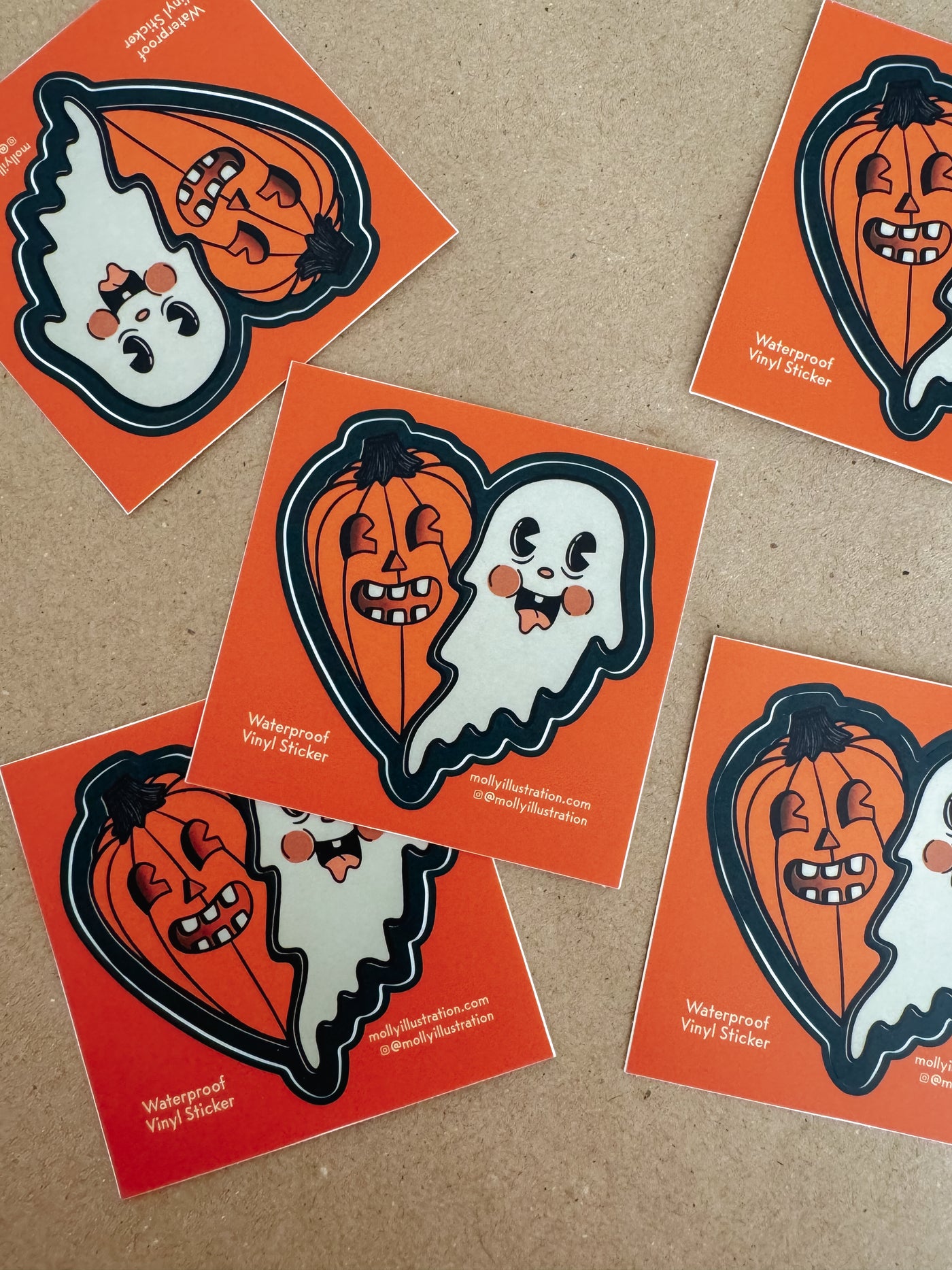 Spooky Pals Ghost and Pumpkin Vinyl Sticker