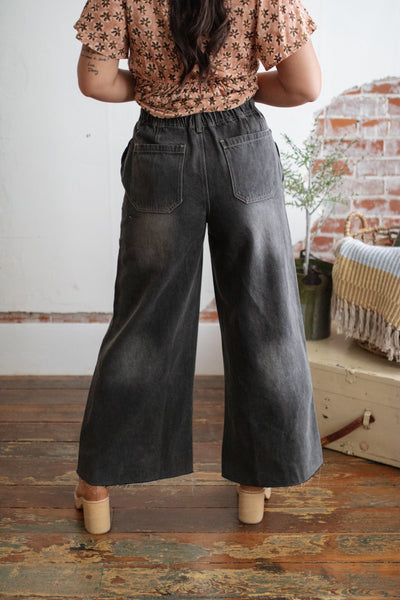 Peyton Wide Leg Drawstring Denim