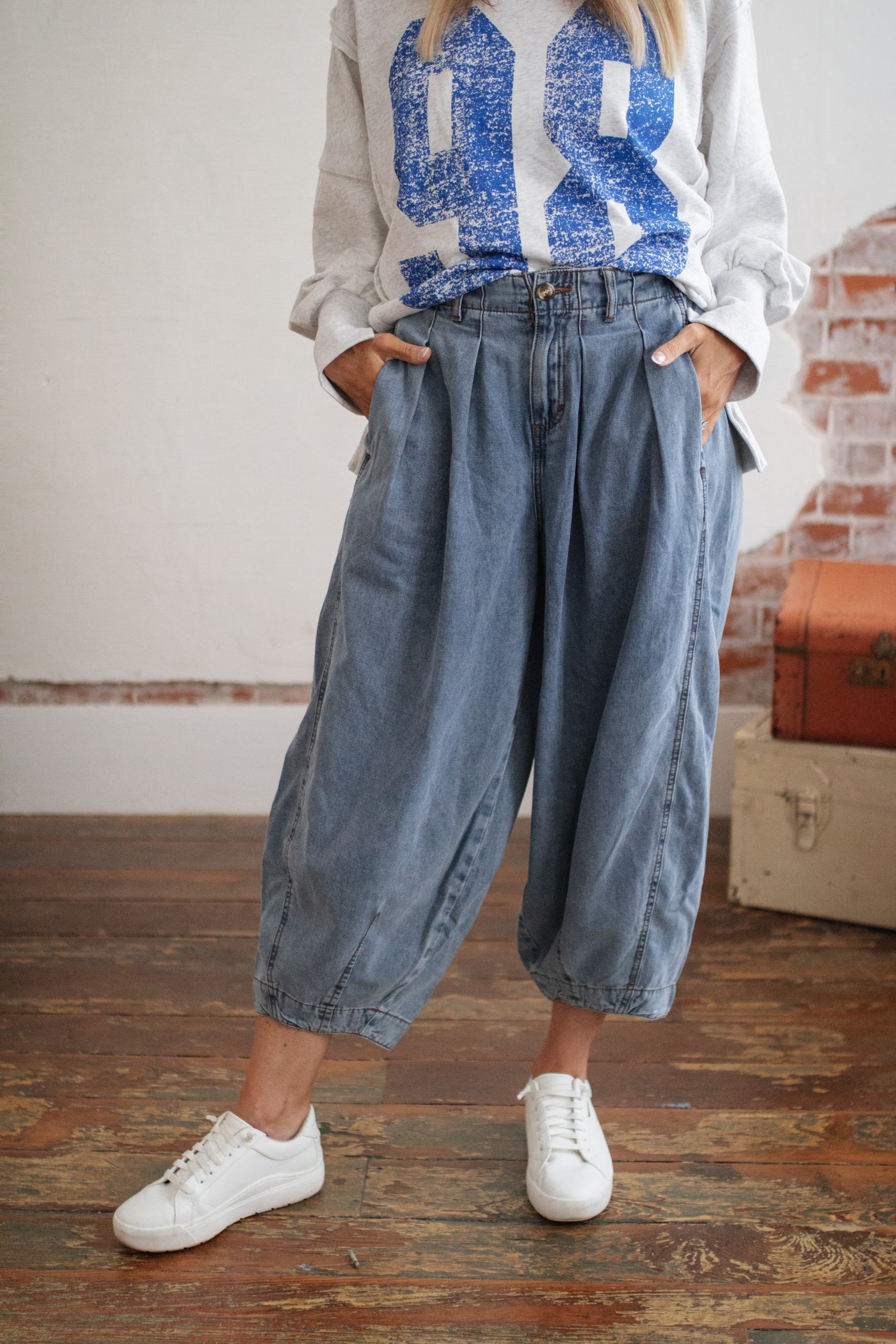 Elsie Boho Washed Baggy Denim