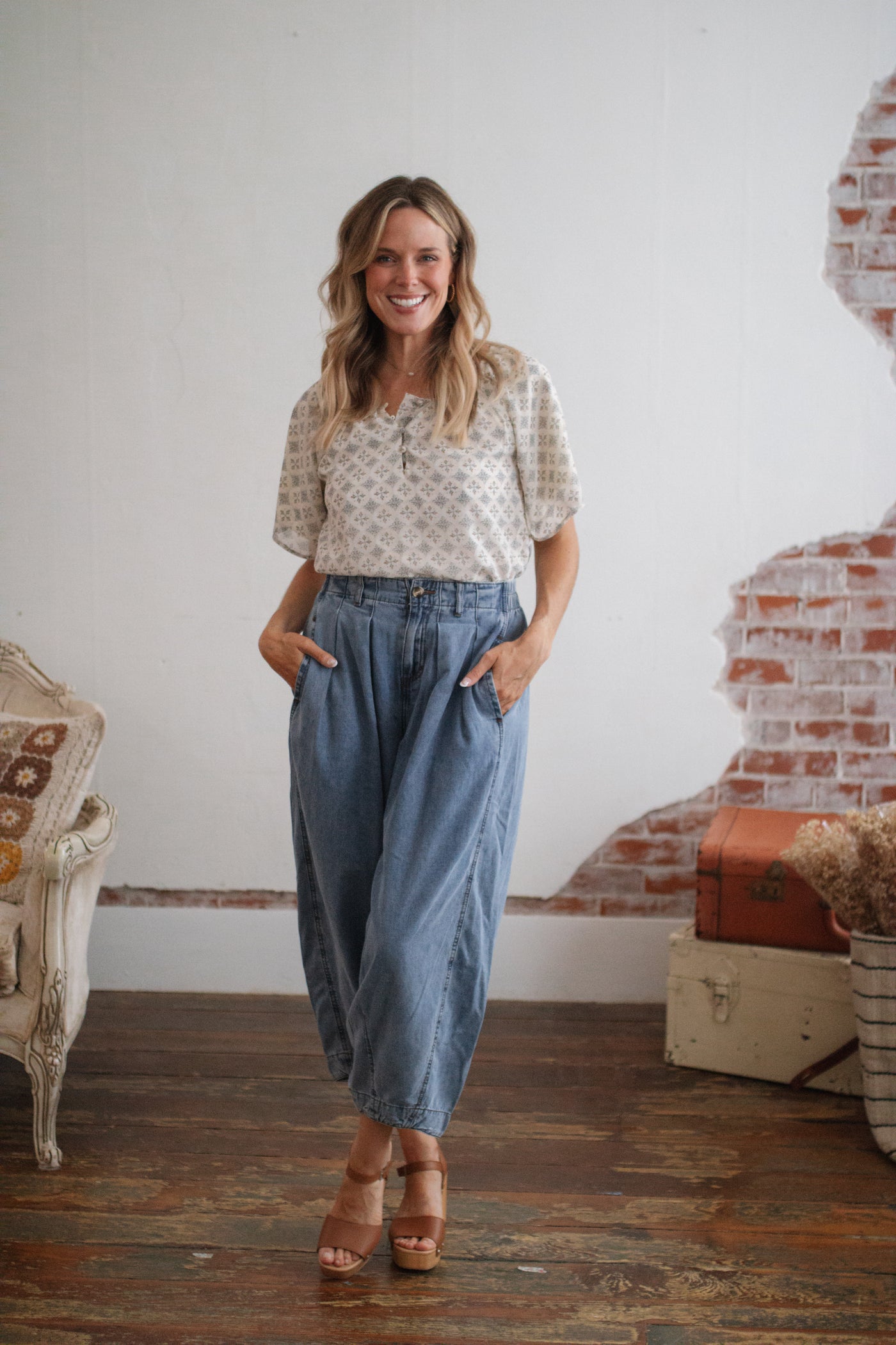 Elsie Boho Washed Baggy Denim