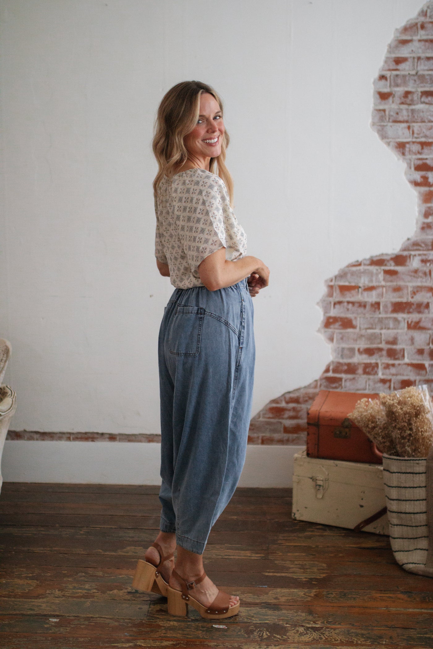 Elsie Boho Washed Baggy Denim