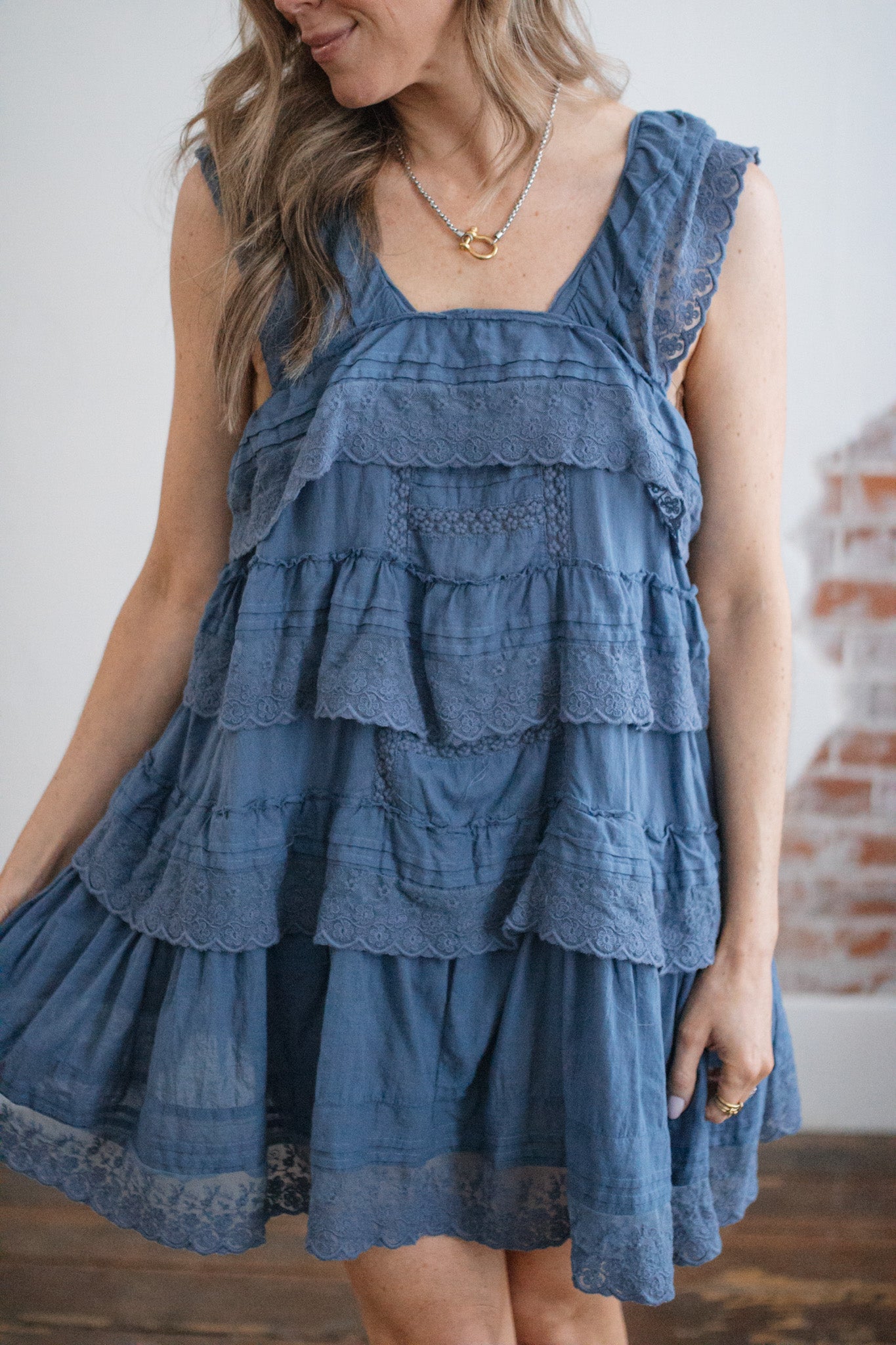 Nellie Lace Ruffle Romper