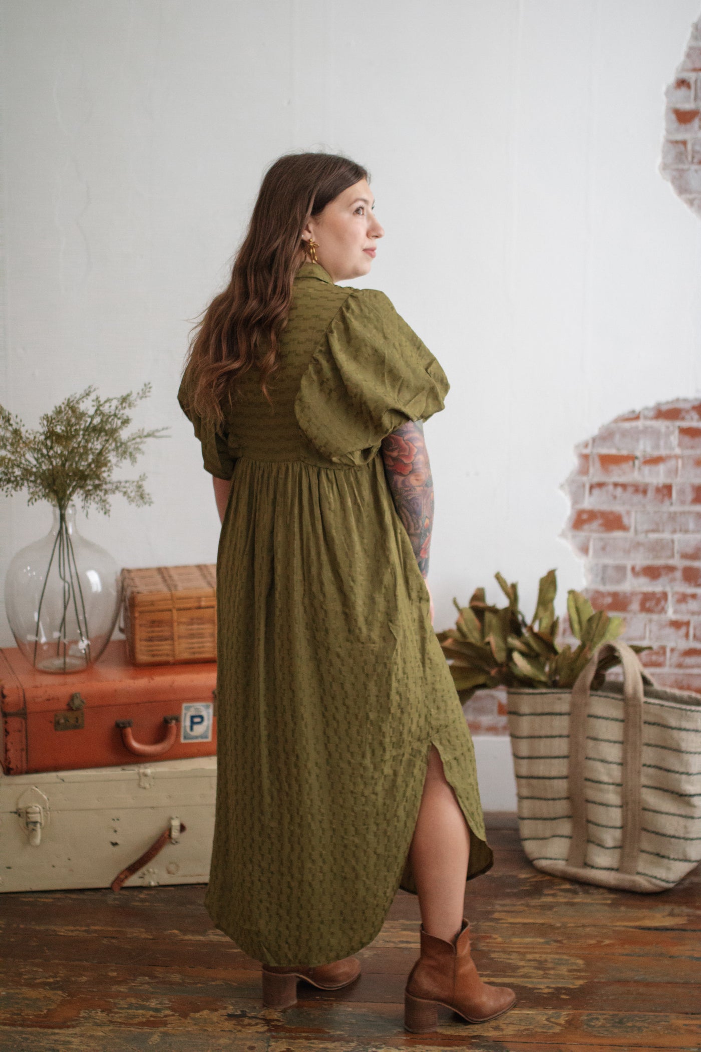 Holly Puff Sleeve Midi Dress