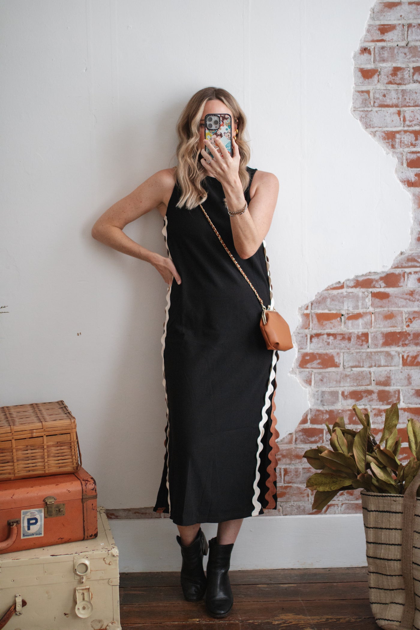 Kendyl Ric Rac Midi Dress