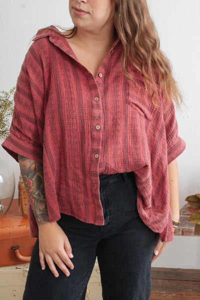 Phoebe Printed Button Down Top