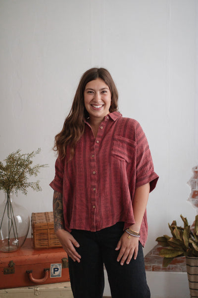 Phoebe Printed Button Down Top