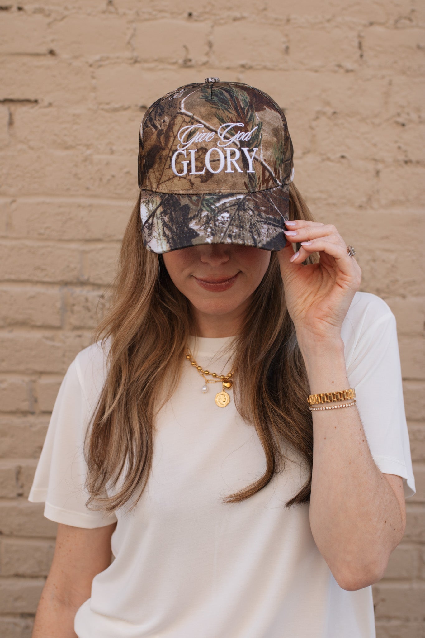 Give God Glory Camo Trucker Hat