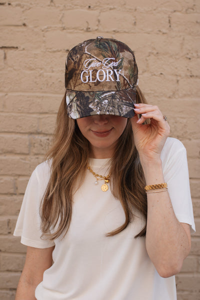 Give God Glory Camo Trucker Hat