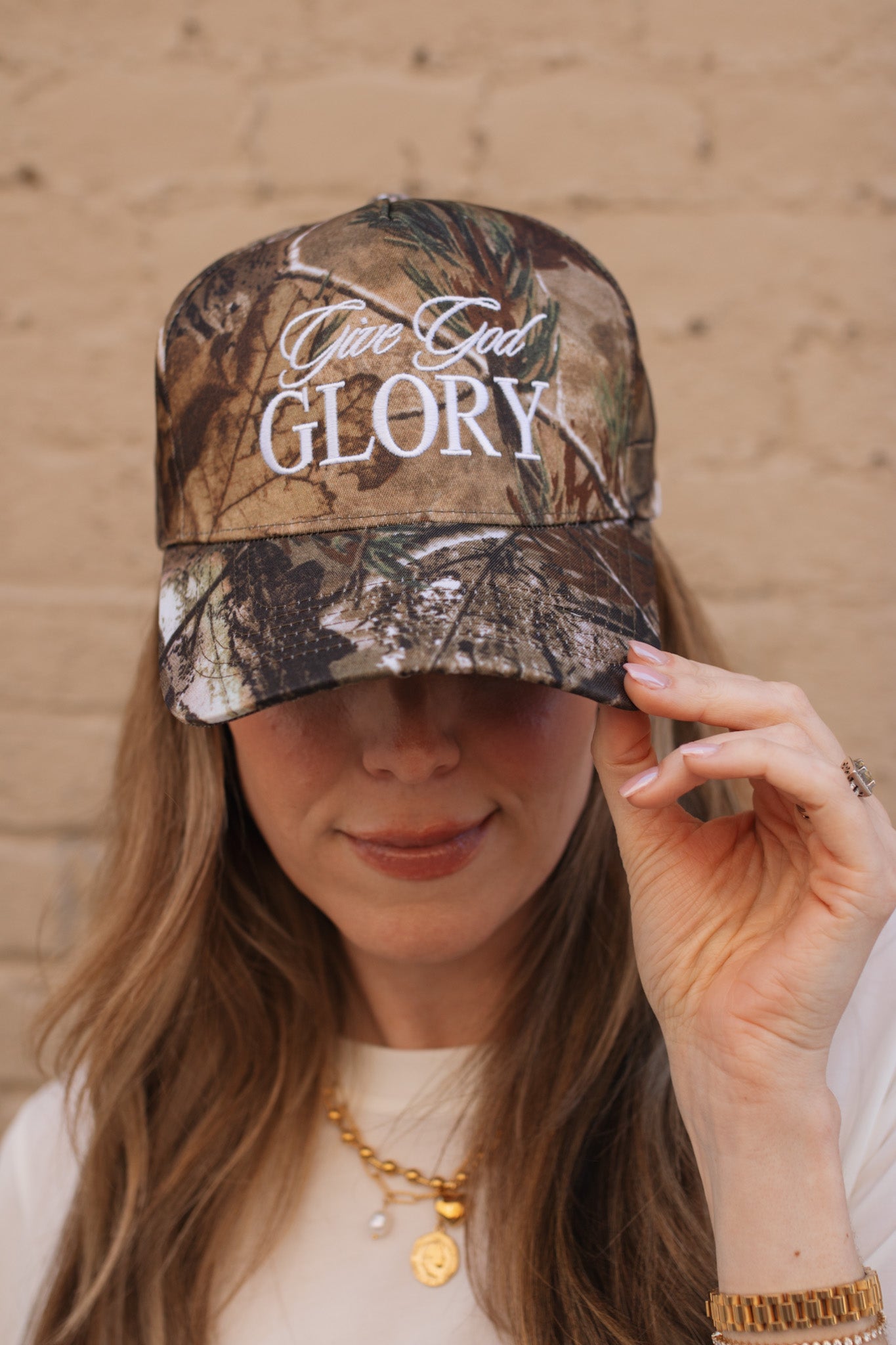 Give God Glory Camo Trucker Hat