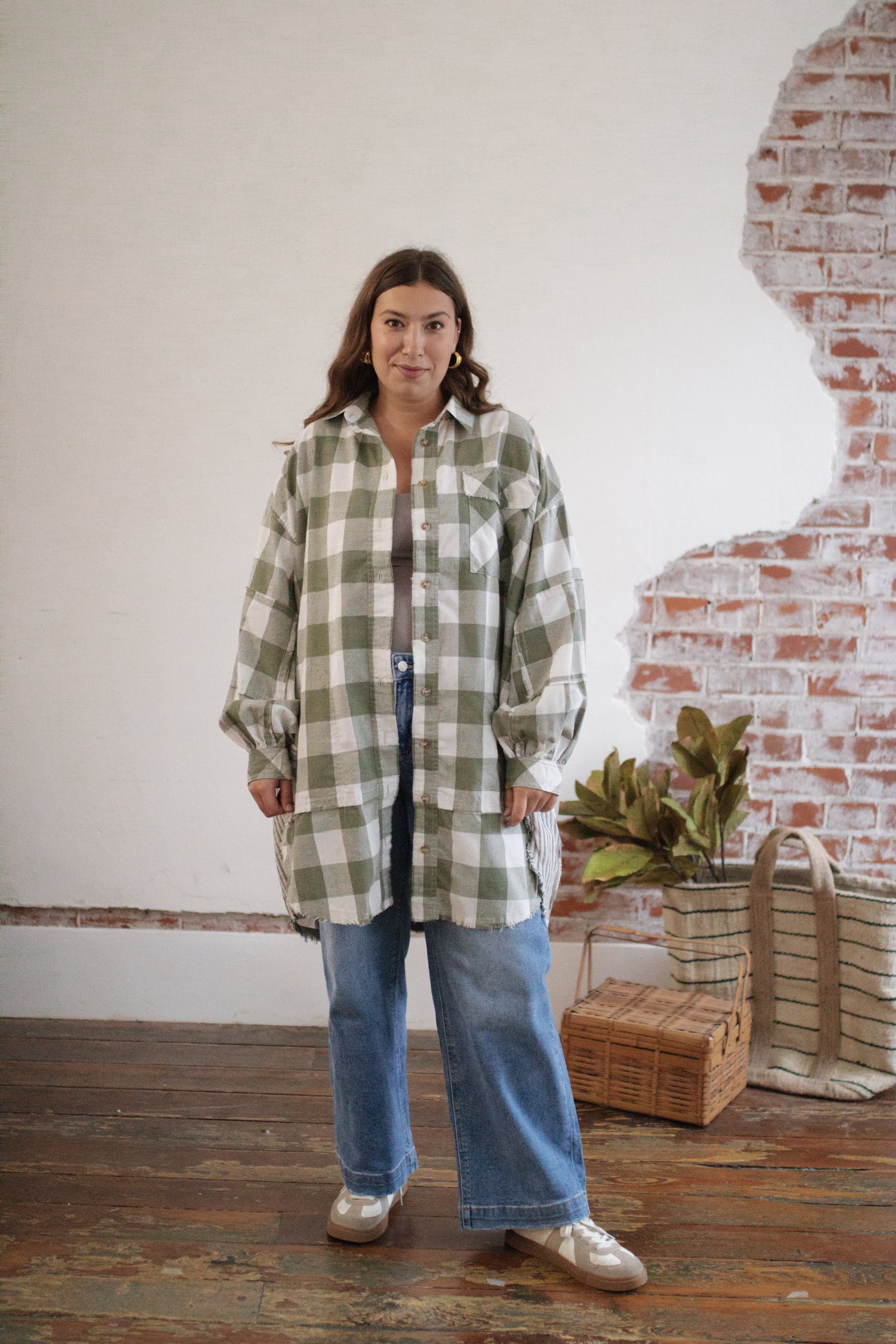 Emily Oversized Flannel Tunic Dress