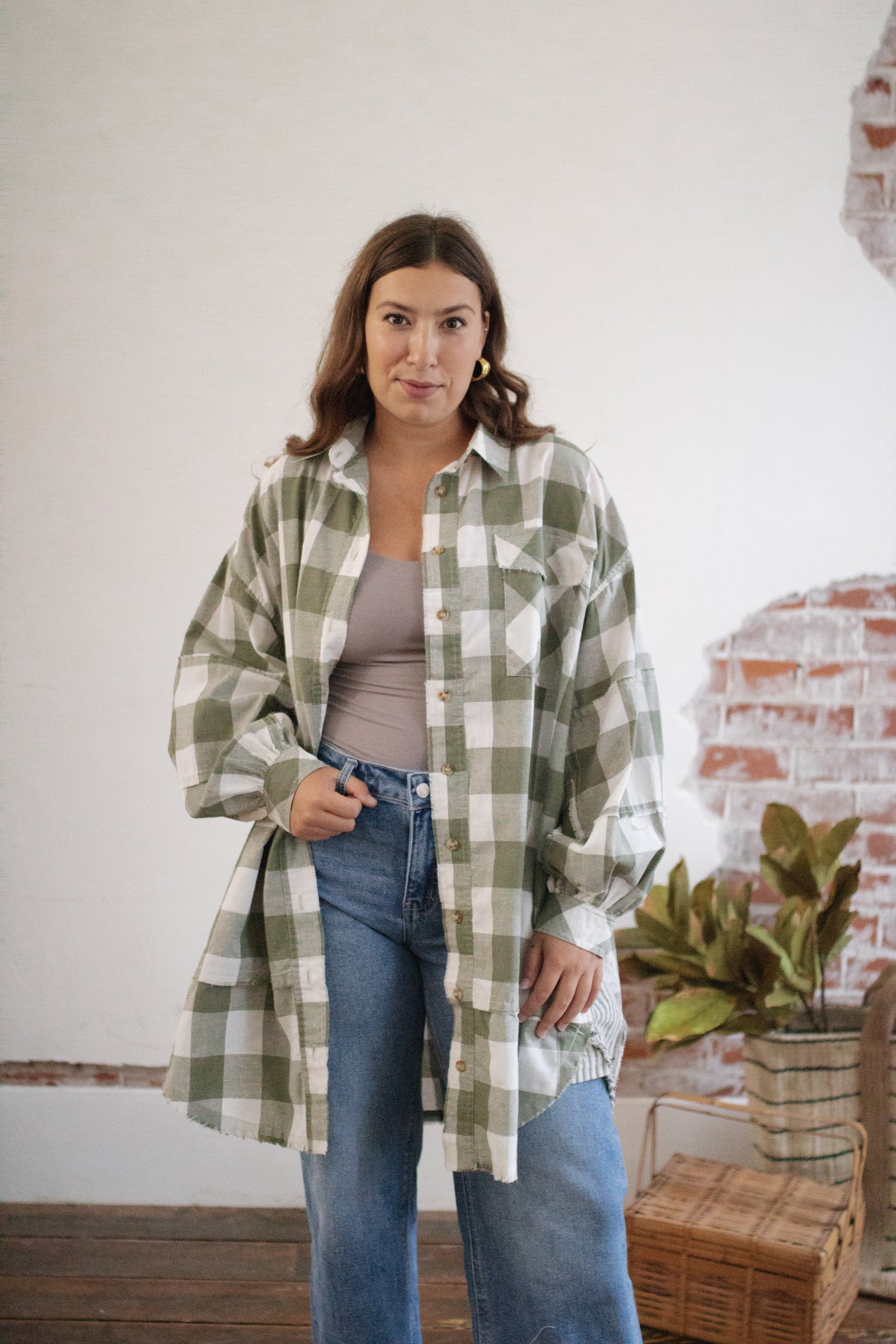 Emily Oversized Flannel Tunic Dress