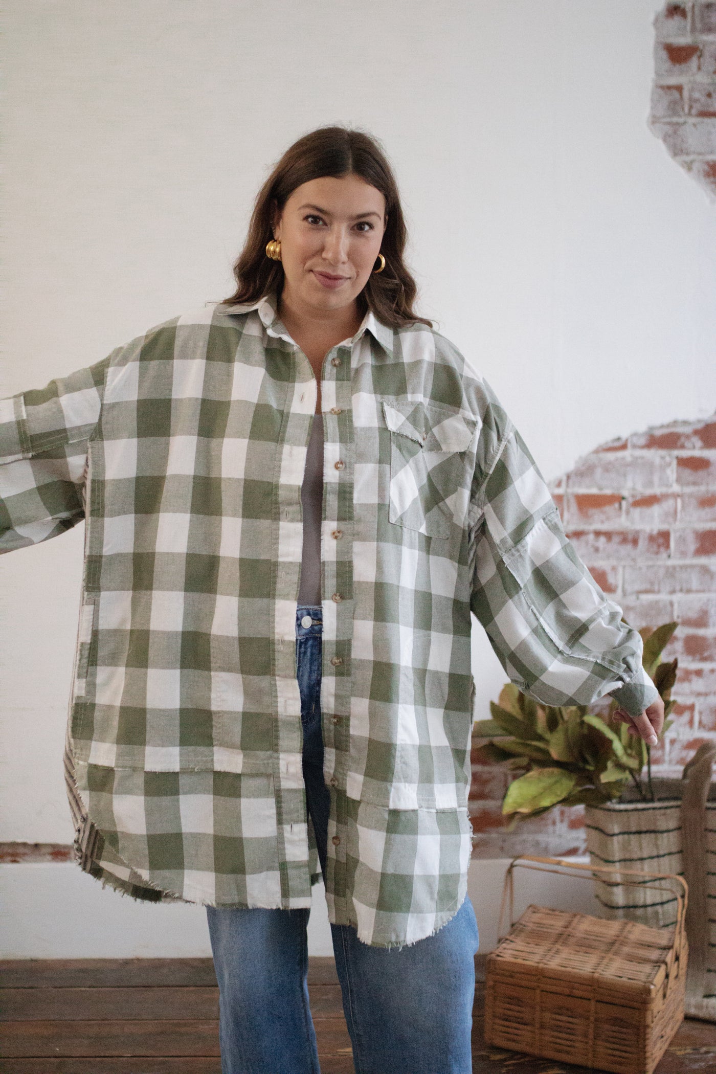 Emily Oversized Flannel Tunic Dress