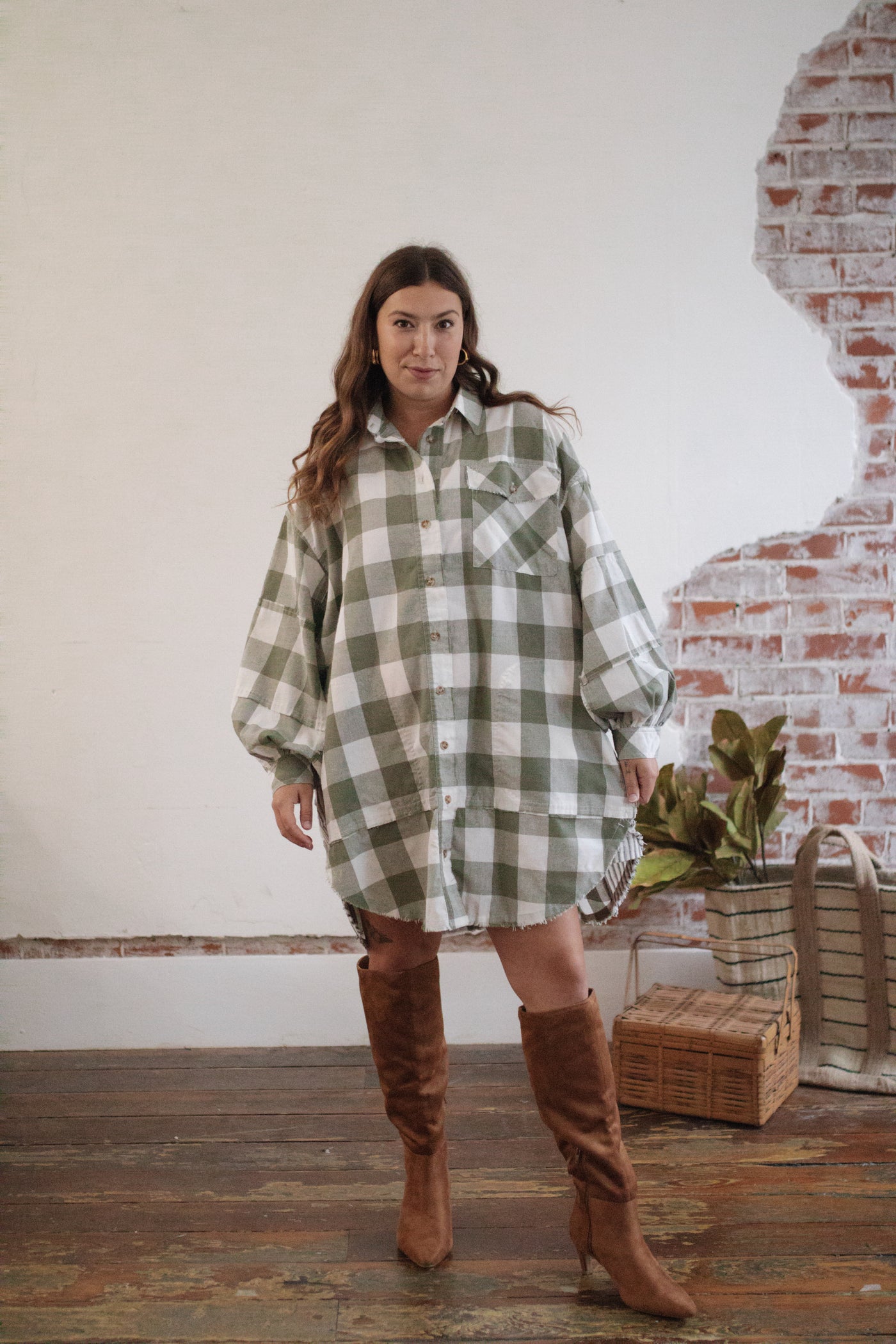 Emily Oversized Flannel Tunic Dress