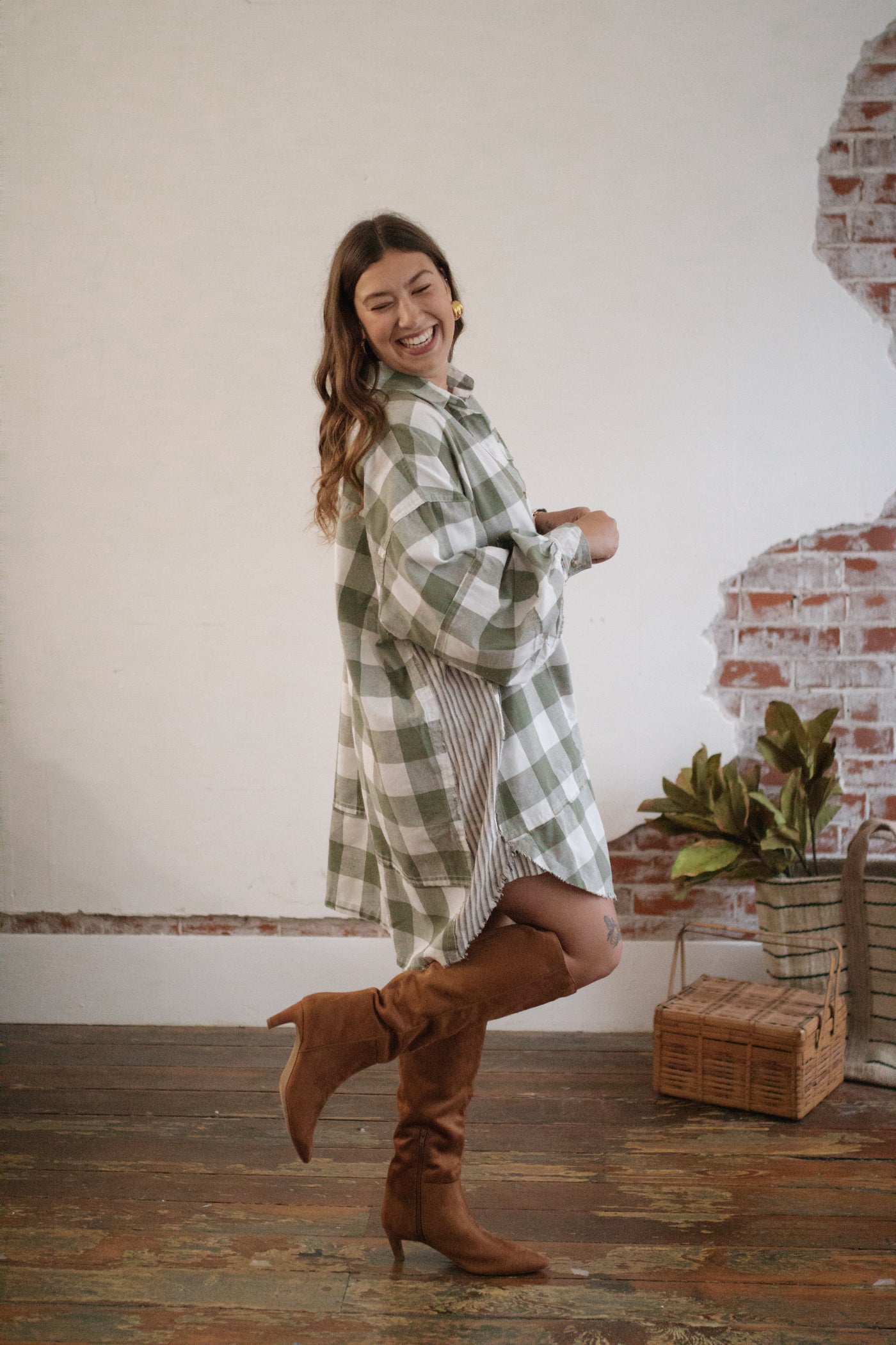 Emily Oversized Flannel Tunic Dress