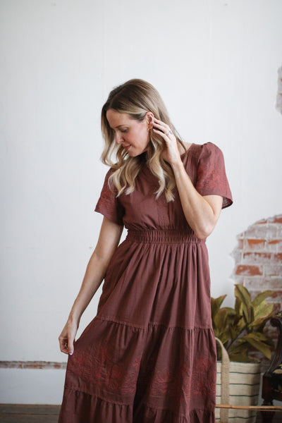 Kenzie Embroidered Midi Dress