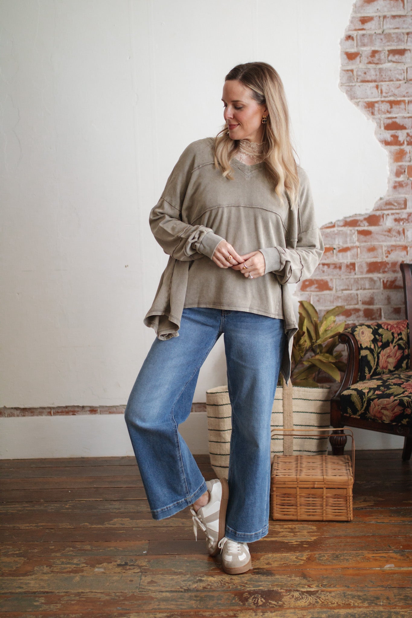 Sophie Oversized V-Neck Top