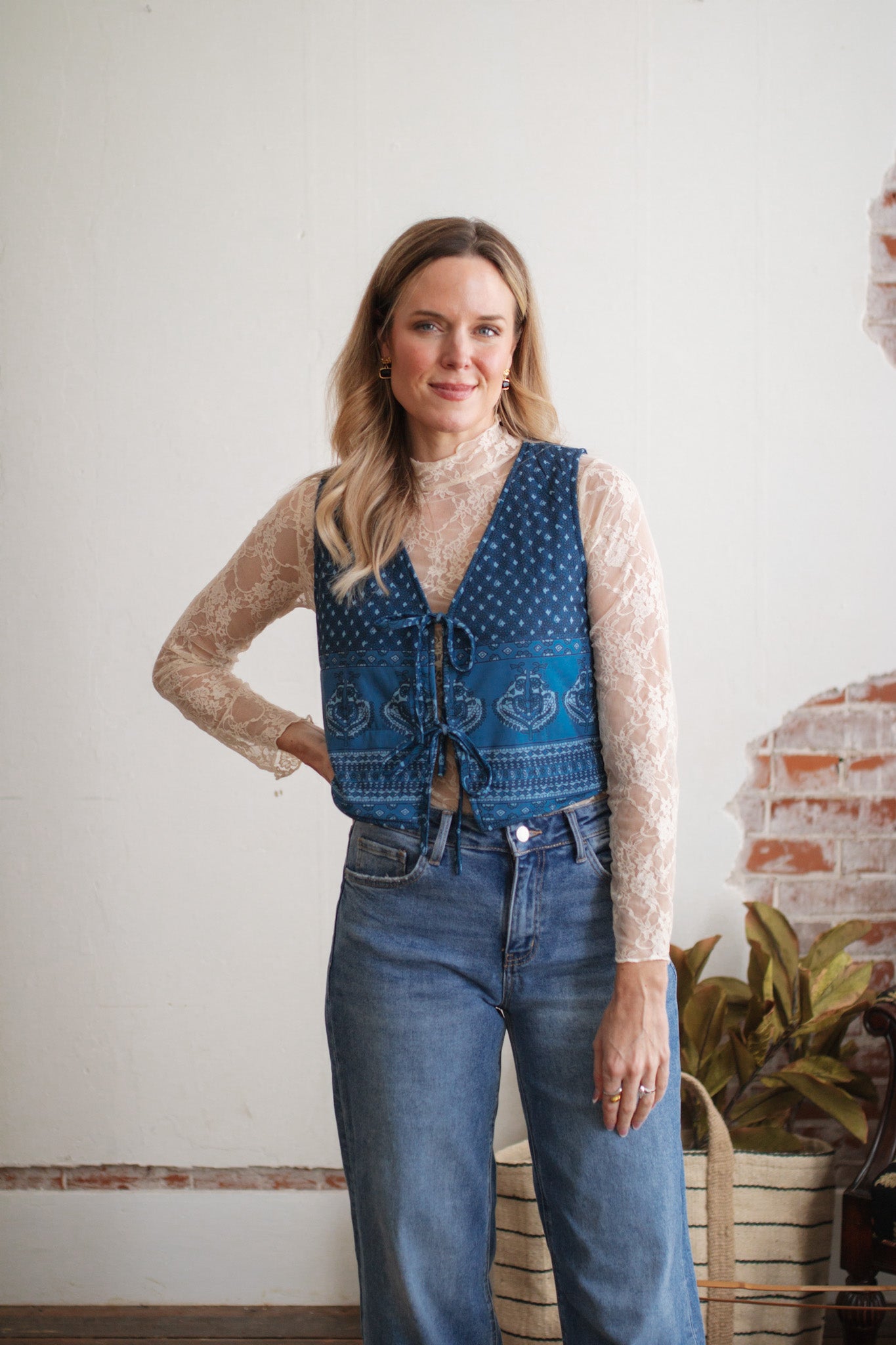 Georgie Quilted Tie Vest