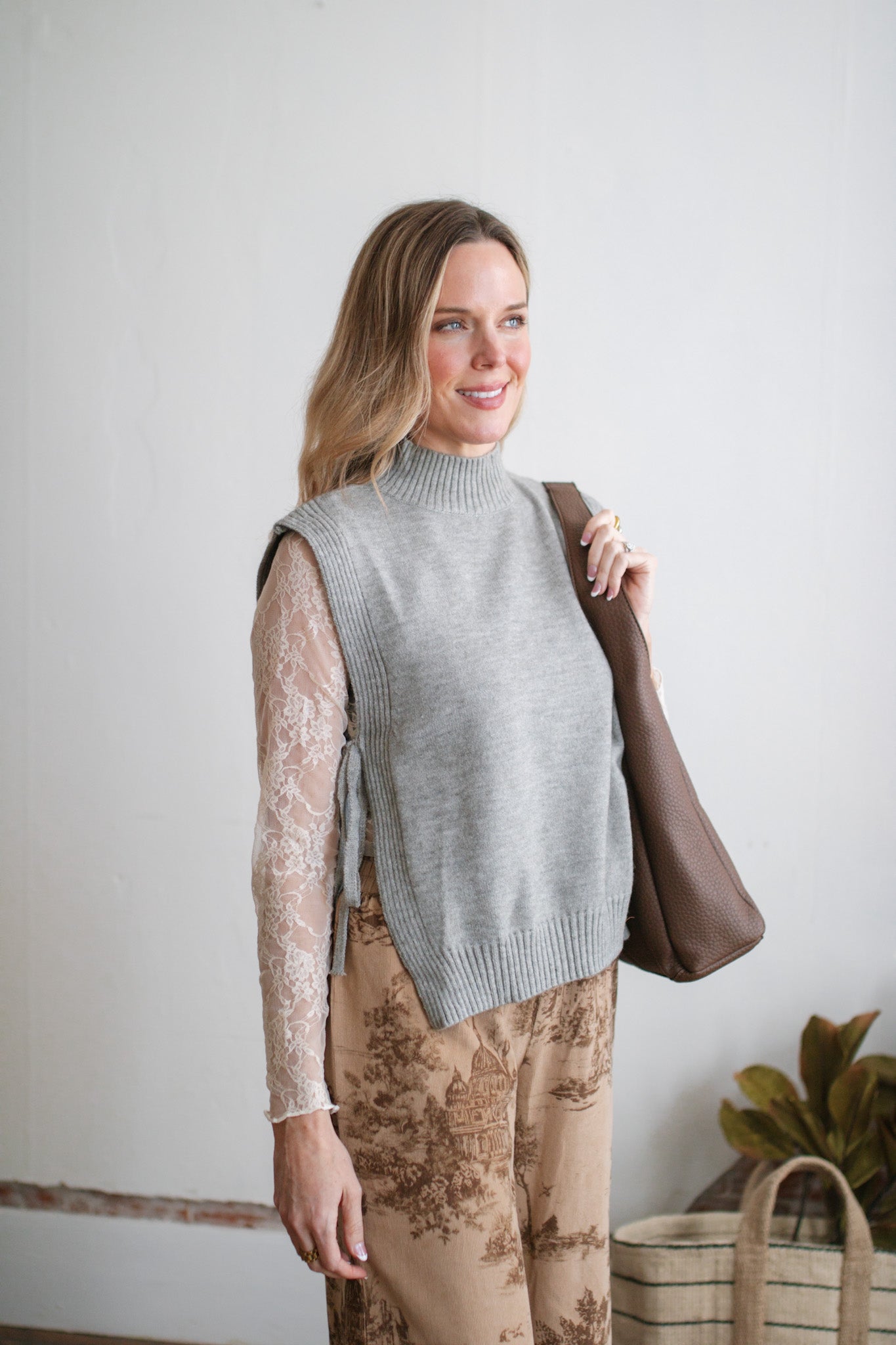 Madeline Mock Neck Sweater Vest