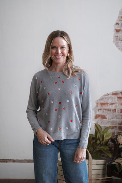 Lillian Floral Embroidered Sweater