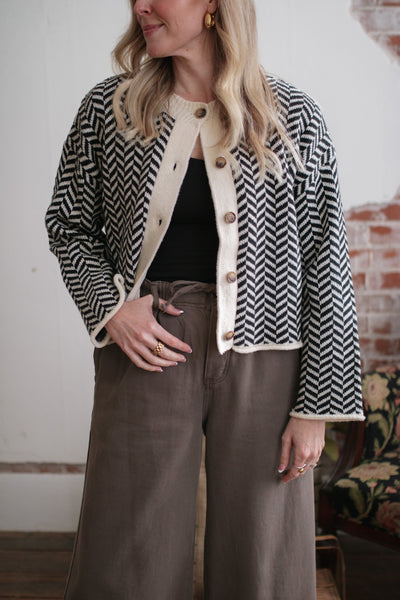 Marie Herringbone Cardigan