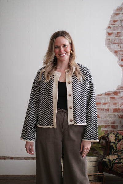 Marie Herringbone Cardigan