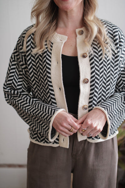 Marie Herringbone Cardigan