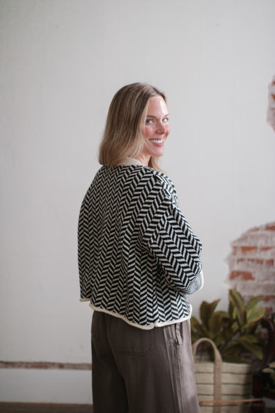 Marie Herringbone Cardigan