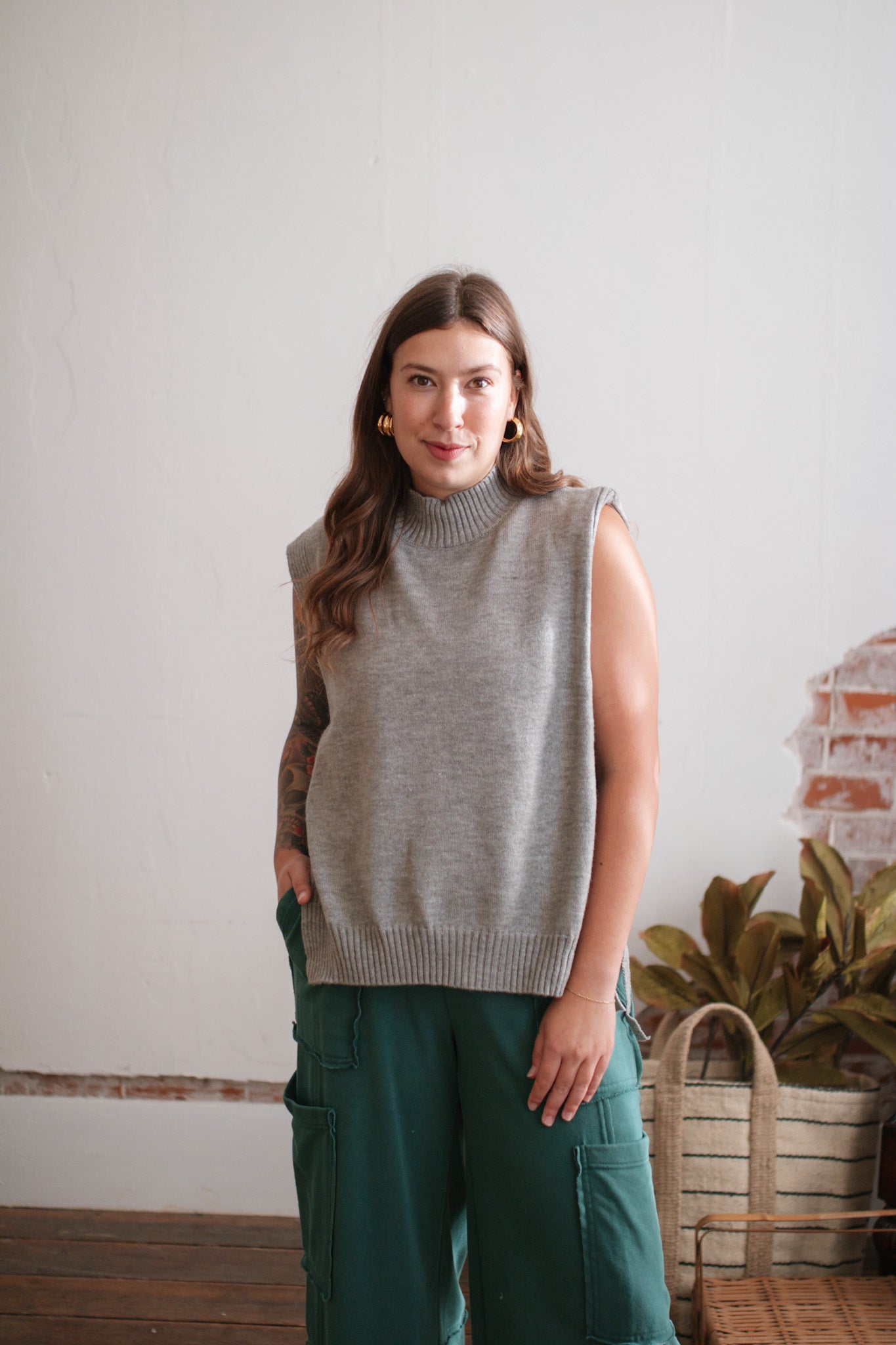 Madeline Mock Neck Sweater Vest