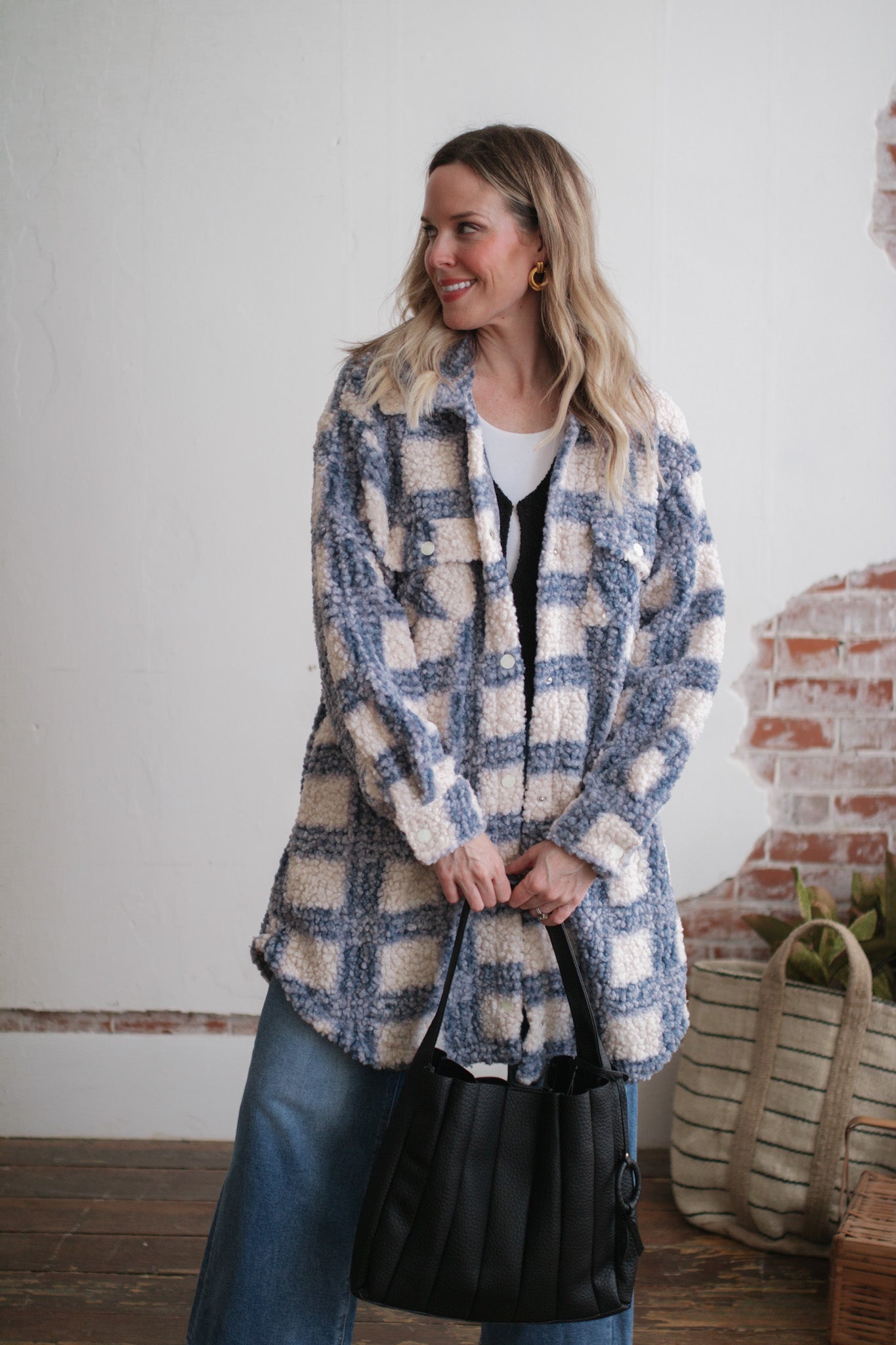 Sydney Checkered Sherpa Jacket