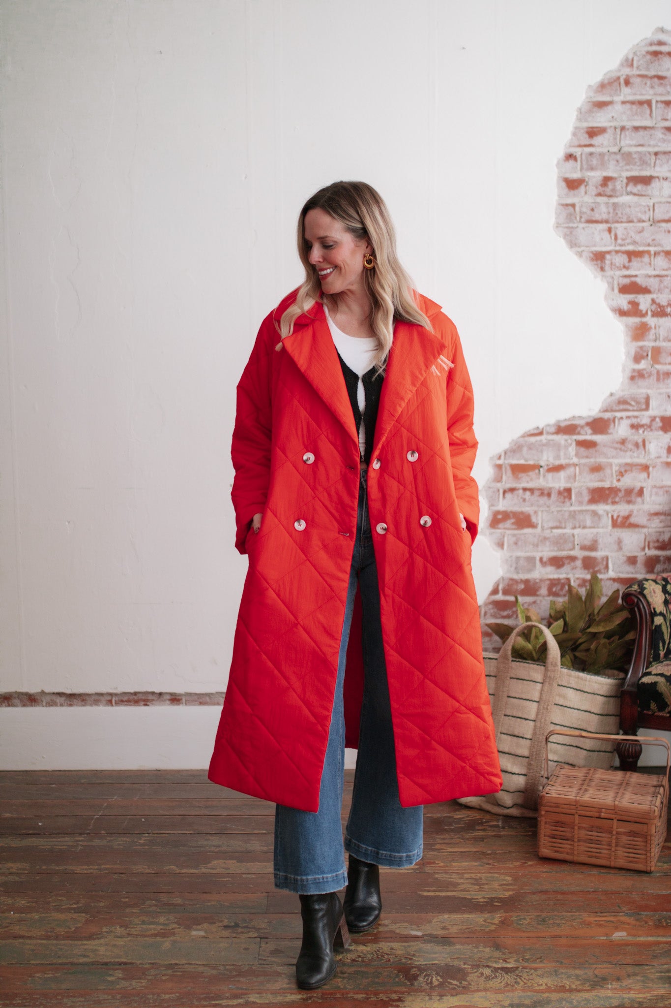 Caroline Long Quilted Coat