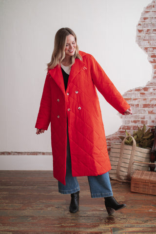 Caroline Long Quilted Coat