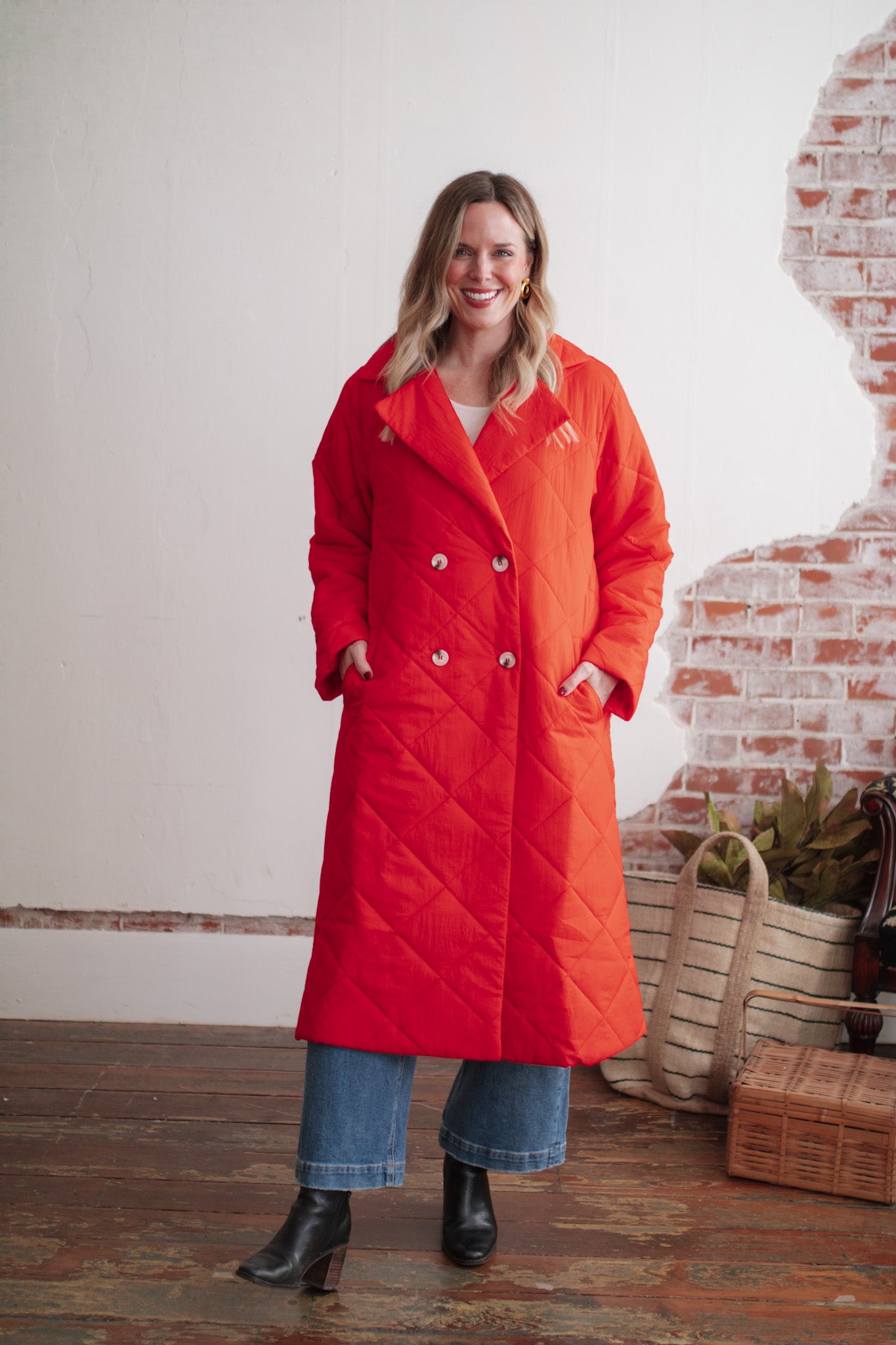 Caroline Long Quilted Coat