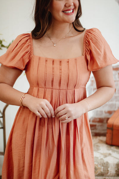 Peachy Promise Pleated Dress