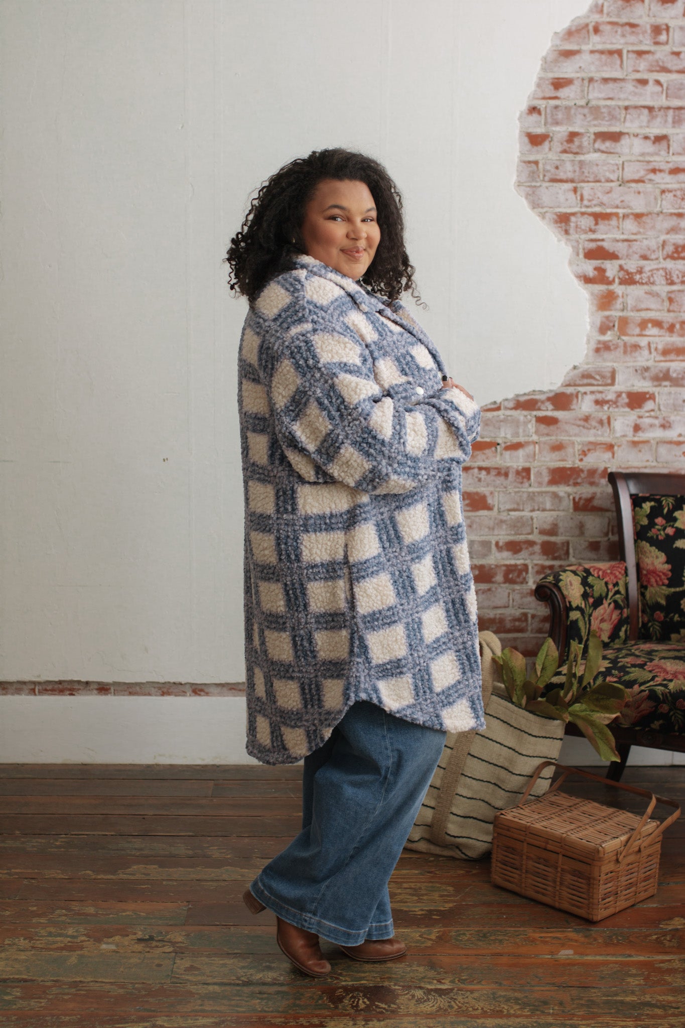 Sydney Checkered Sherpa Jacket