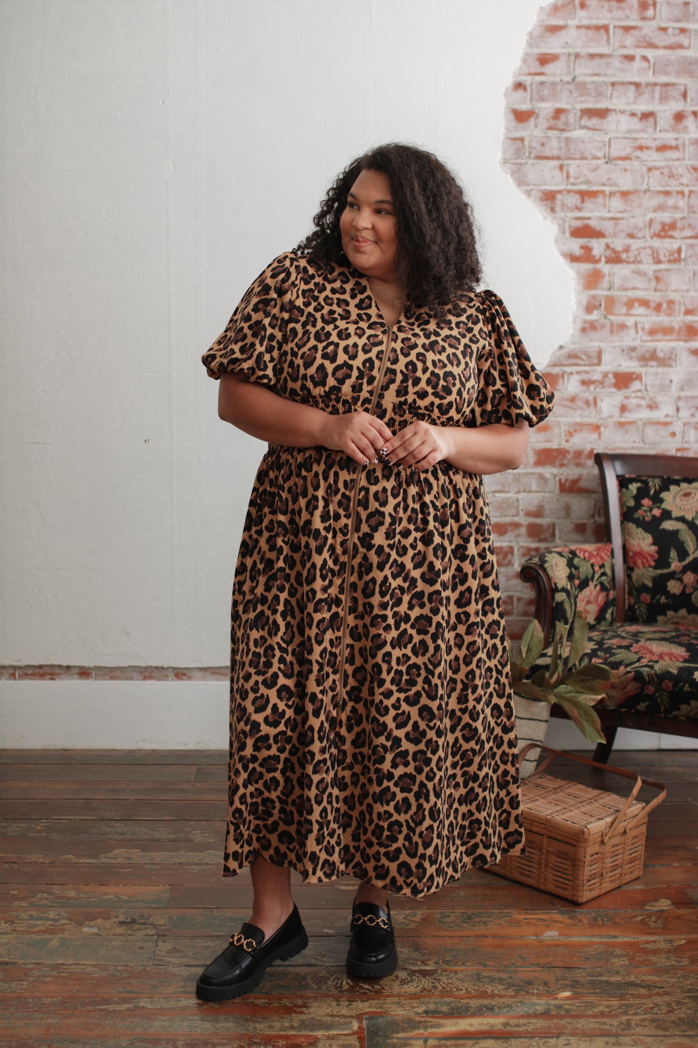 Felicity Leopard Midi Dress