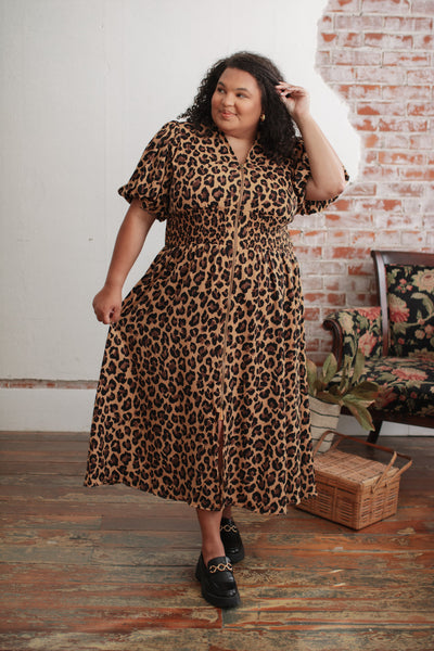 Felicity Leopard Midi Dress