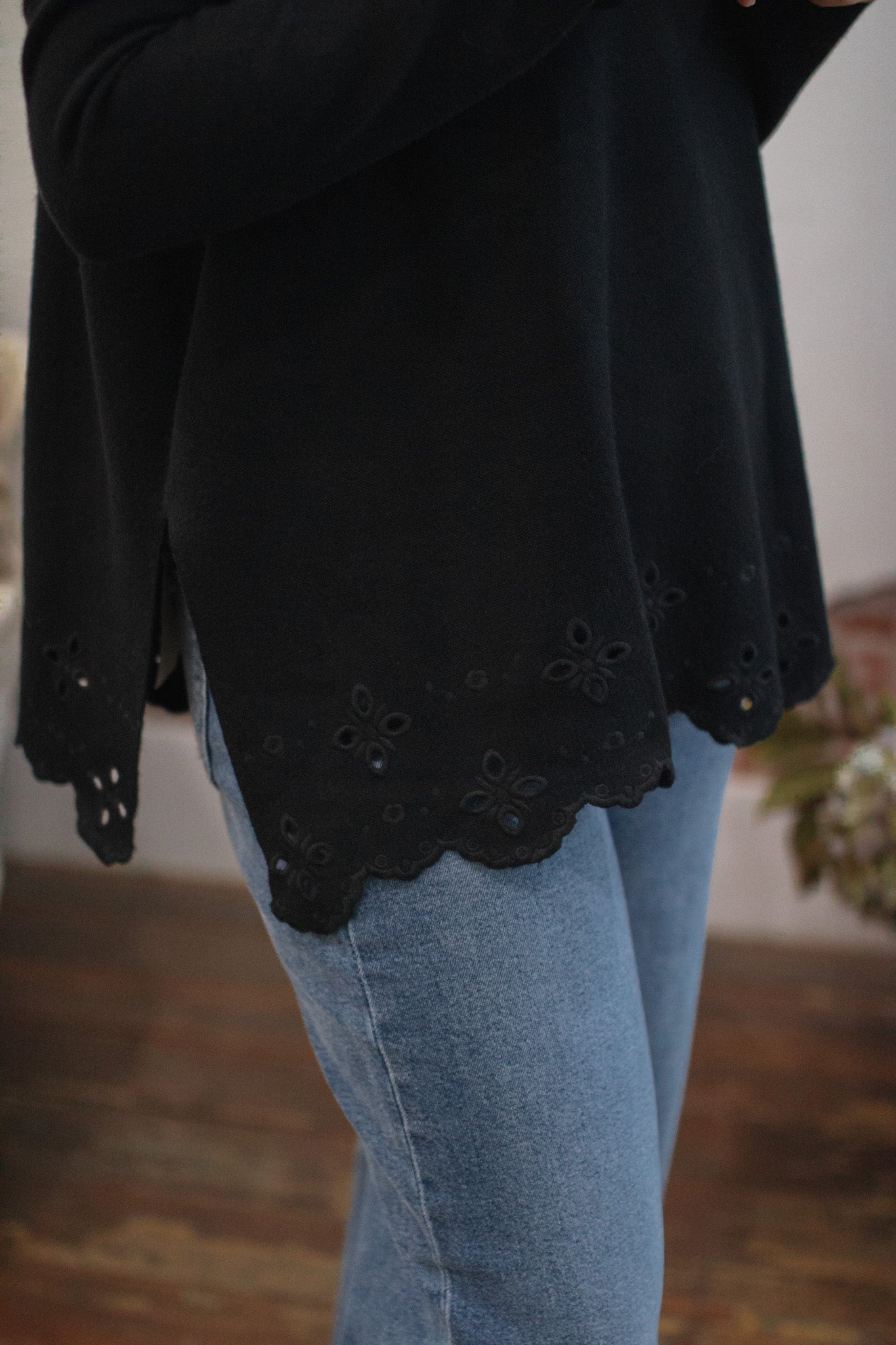 Vivian Classic Eyelet Sweater