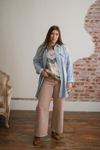 Devon Striped Denim Pants