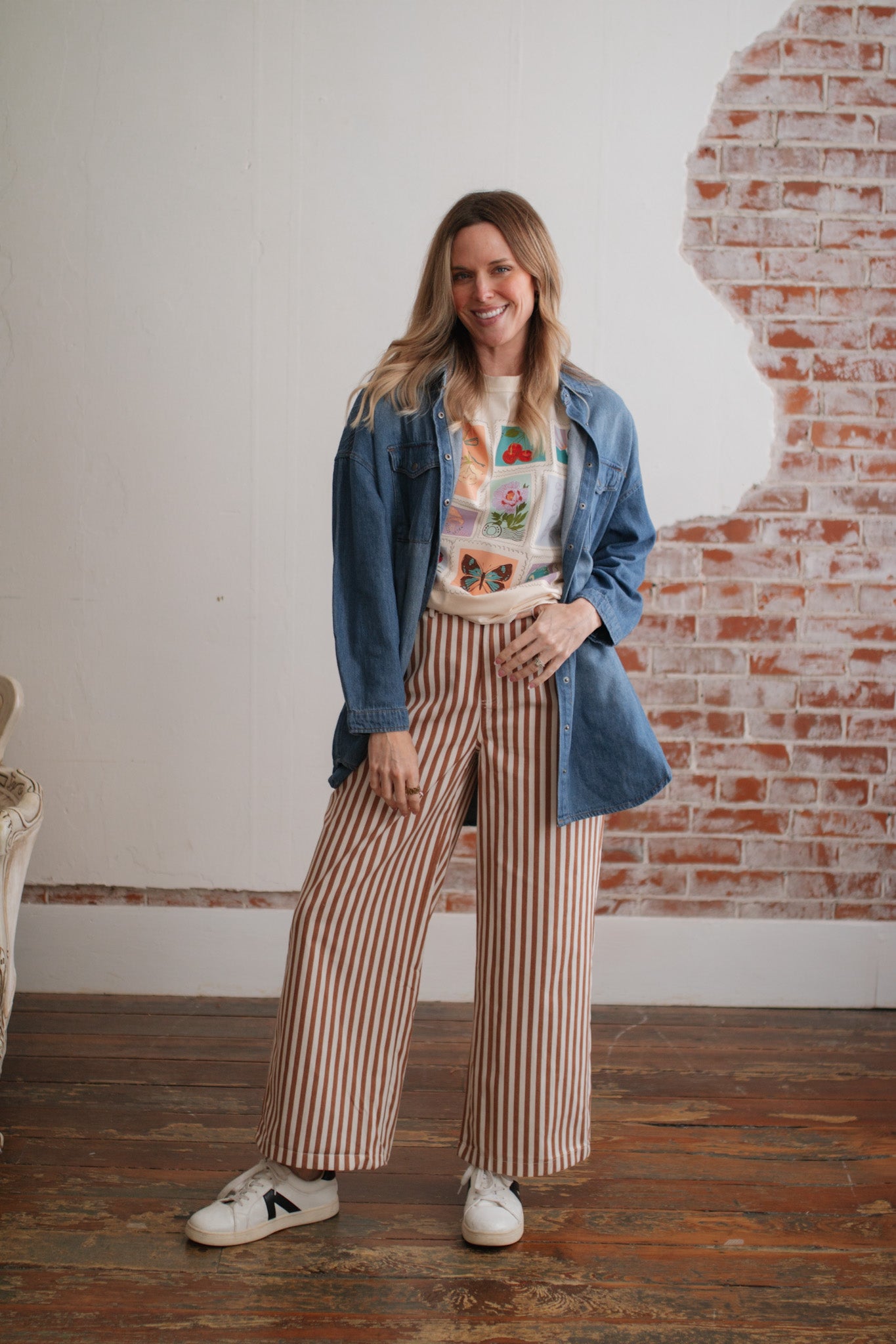 Devon Striped Denim Pants