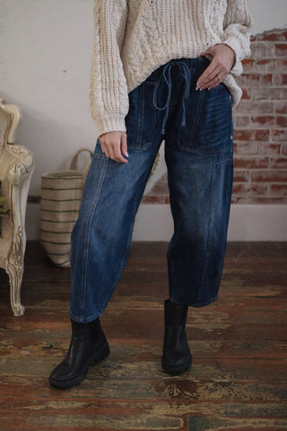 Georgie Tie Barrel Jeans